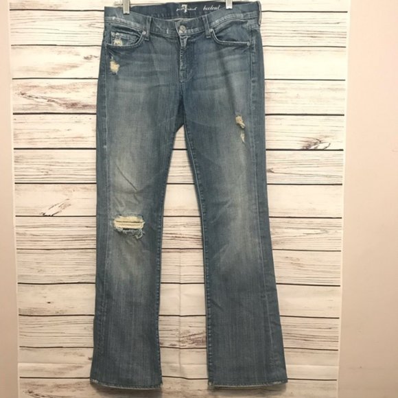 7 For All Mankind Bootcut Crystal Pocket Jeans 29 - Picture 6 of 8